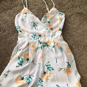 Floral light purple romper